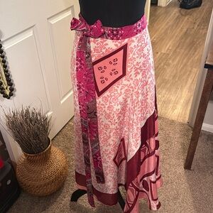 Silk wrap sari, 2 for 1 skirt/reversible